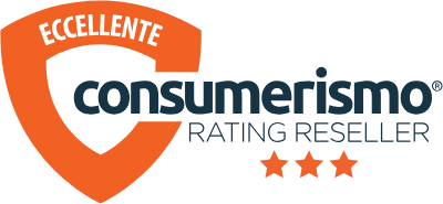 Label Consumerismo Rating Reseller, livello Eccellente, tre stelle